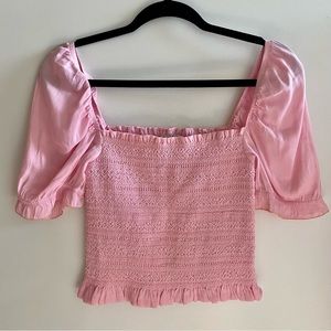 NWOT Anthropologie Dolan Pink Off Shoulder Stretchy Crop Size Medium